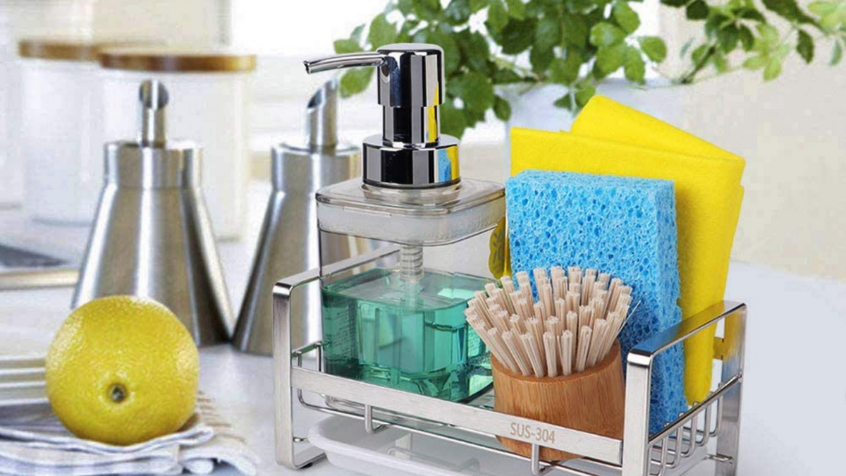 Sponge Holder Movable Kitchen Sink Brush Hanging 304 Stainless