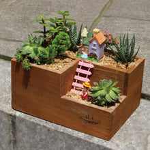 Multifunctional Wooden Desktop Office Supply Caddy and Succulent Planter