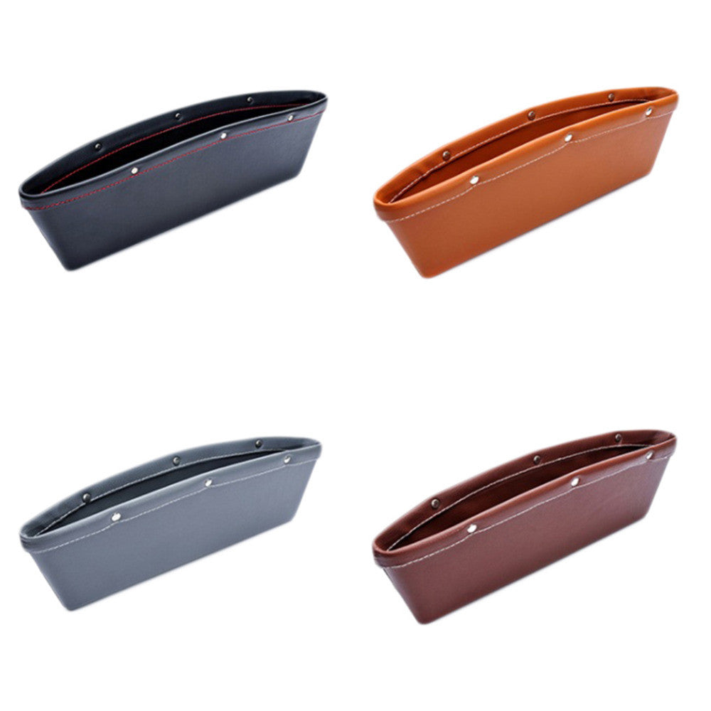 SuperKaKa 2 Pack Leather Car Seat Gap Filler - Universal Anti-Leak Storage Box For Phone, Wallet, Keys, Black PU Leather - View #9