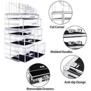 Acrylic Cosmetic Organizer Countertop Storage Display