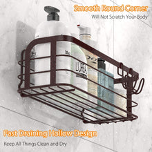 Adhesive Shower Caddy with Hook for Kitchen or Bathroom Organization- Two Pack