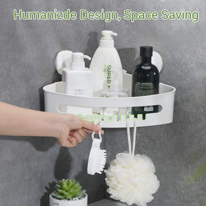 Corner Suction Cup Wall Mounted Shower Caddy for Bathroom or Kitchen