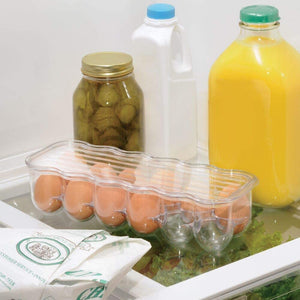 Stackable Plastic Covered Egg Tray Storage Container