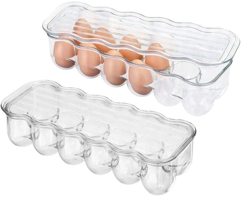 Stackable Plastic Covered Egg Tray Storage Container