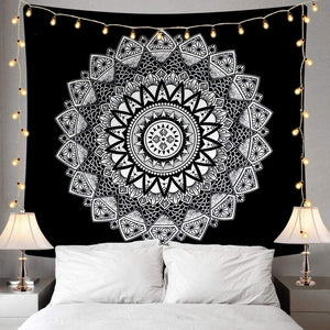 Black and White Mandala Wall Hanging Tapestry – All About Tidy