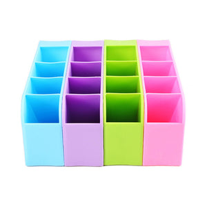 Multi-Functional Four Grid Candy Colored Desktop Storage Organizer Box- Set of 4