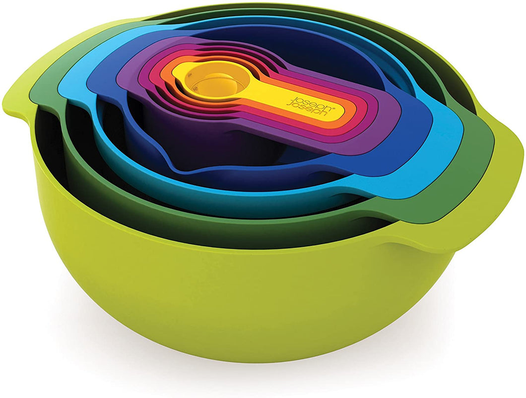 Joseph Joseph Nested Mixing Bowl Set with Colander and Measuring Cups
