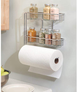 Wall Mounted Paper Towel Roll Holder with Storage Shelves