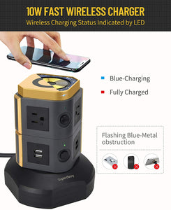 Desktop Mobile Charging Station Power Strip Tower