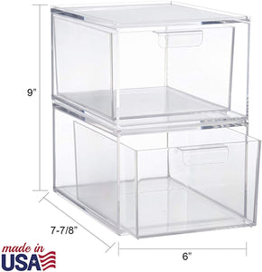 Acrylic Stackable Organizer Drawers- Set of 2