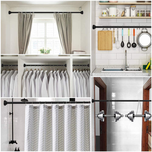No Drill Shower Curtain Tension Rod Storage Solution