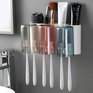 Wall Mounted Bathroom Toothbrush and Bathroom Organizer