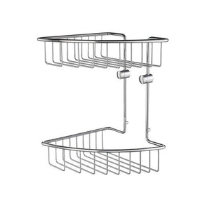 Wall Mount Two Level Corner Shower Basket Organizer