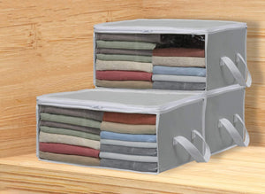 Foldable Closet Organizer Storage Boxes with Clear Window- Set of 3