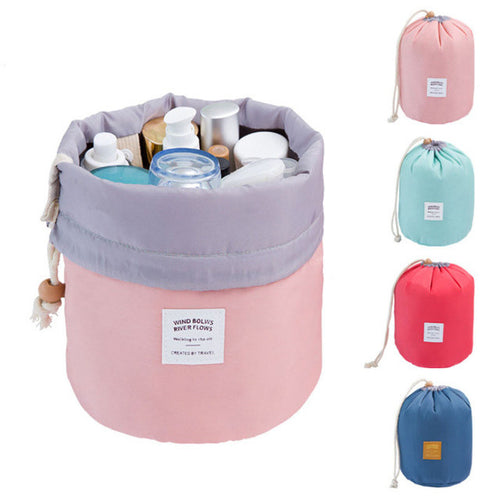 Barrel Shaped Nylon Travel Organizer Cosmetic Bag - 4 Pack